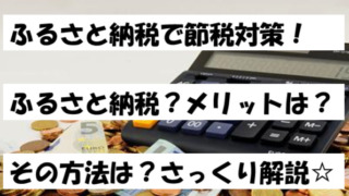 ふるさと納税で節税対策！ふるさと納税？メリットは？その方法は？さっくり解説☆